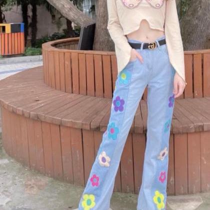 Hippie Flower Jeans