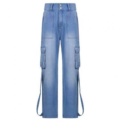 2000s Aesthetic Cargo Y2K Jeans