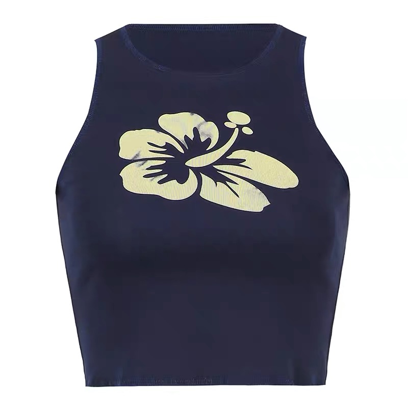 Floral Print Y2K Classic Sleeveless Top