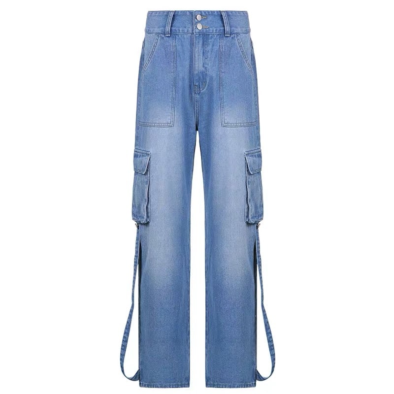 2000s Aesthetic Cargo Y2k Jeans