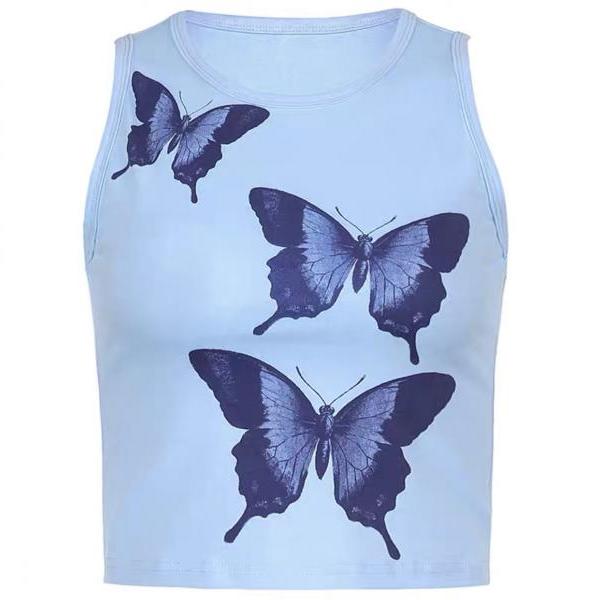 Y2K Butterfly Graphic Tank Top